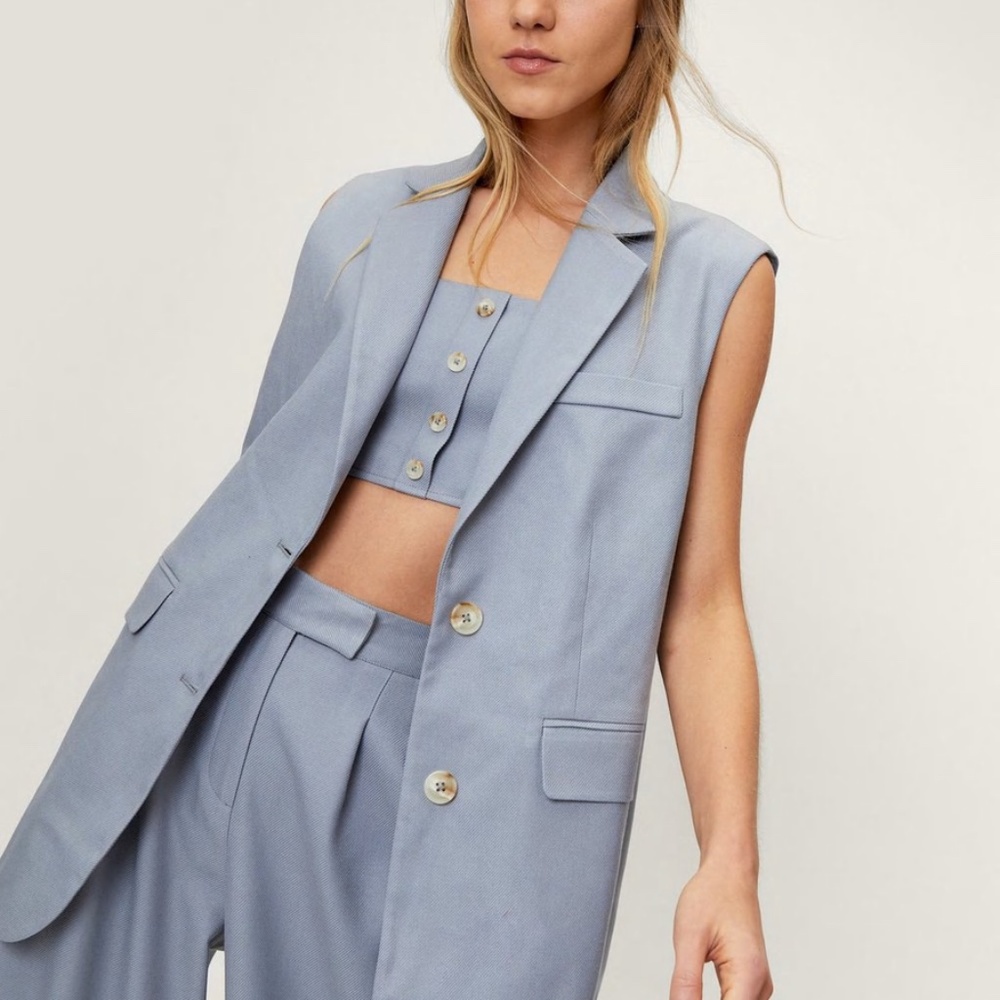 Oversized Tailored Longline Single Breasted Vest